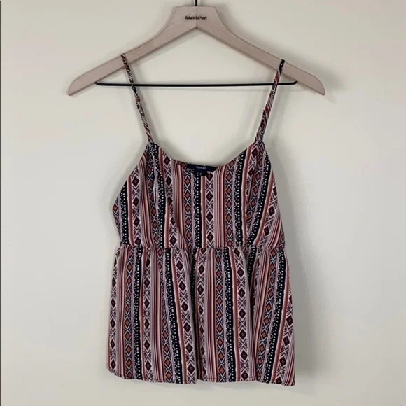 slightly cropped aztec print tank - Picture 2 of 6